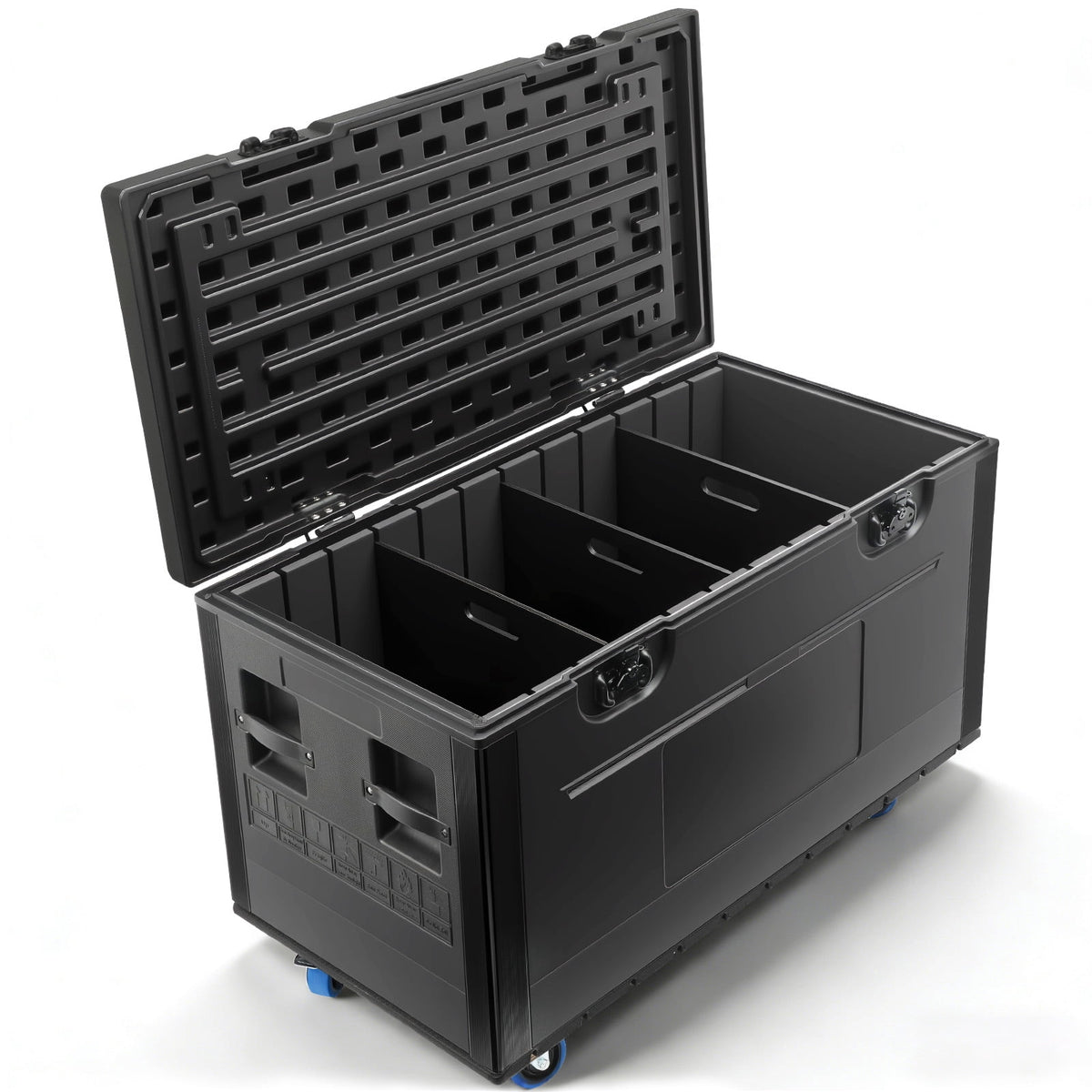 UTHCLO Cable Trunk 44"x22" ATA Road Case, Heavy Duty Utility Road Trunk Flight Case with Wheels Size Transport for Audio & DJ Equipment Storage Black(Includes 3 partitions)