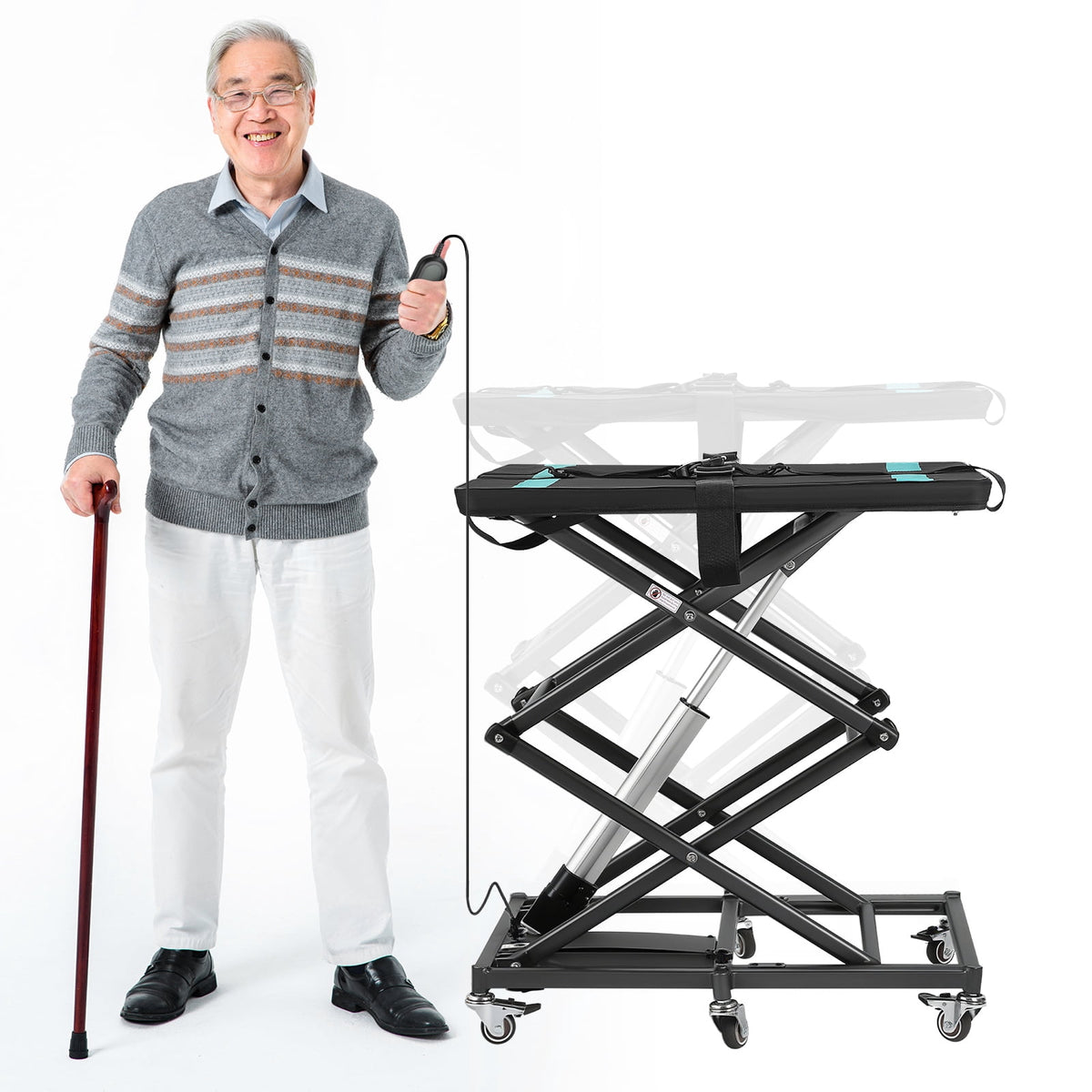 UTHCLO Wheelchair Lift Portable Electric Lift Robust 110 Lbs for Wheelchairs and Scooters Lightweight, Rechargeable