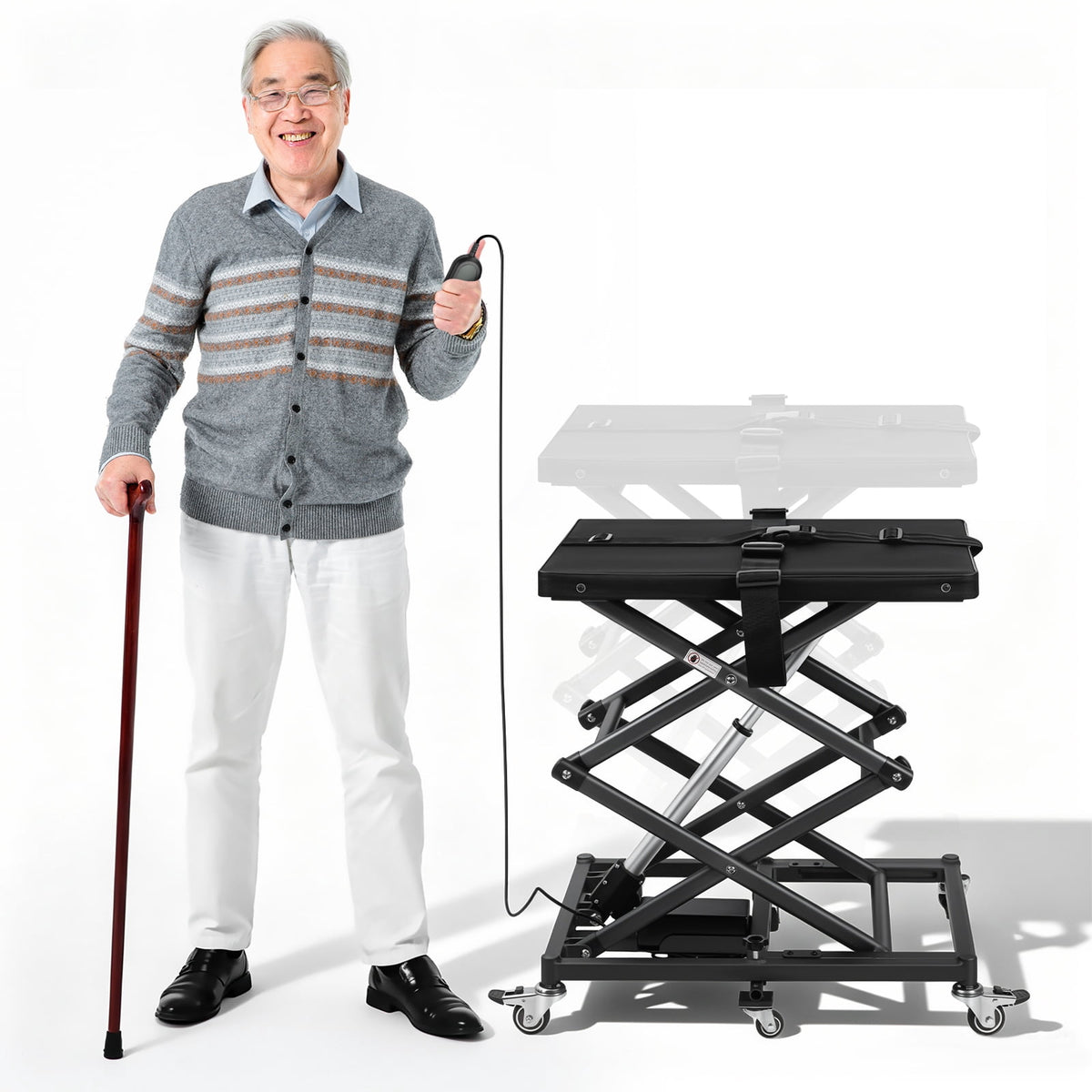 UTHCLO Wheelchair Lift Portable Electric Lift for Wheelchairs and Scooters - Lightweight Rechargeable 110LBS Load Capacity