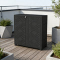 UTHCLO Diamond Cabinet Waterproof UV-Resistant Outdoor Storage for Patio, Garden & Indoor - Organize Mops Grilling Tools & More （Black with 1 Shelf）
