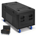 UTHCLO Cable Trunk 44"x22" ATA Road Case, Heavy Duty Utility Road Trunk Flight Case with Wheels Size Transport for Audio & DJ Equipment Storage Black
