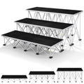 UTHCLO Folding Portable Stage stairs Three-Level Staircase for 32" & 24"High Stage| 8" & 16" & 24" High Risers