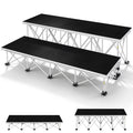UTHCLO Folding Portable Stage stairs Two-Level Staircase for 24" & 16"High Stage | 8" & 16" High Risers