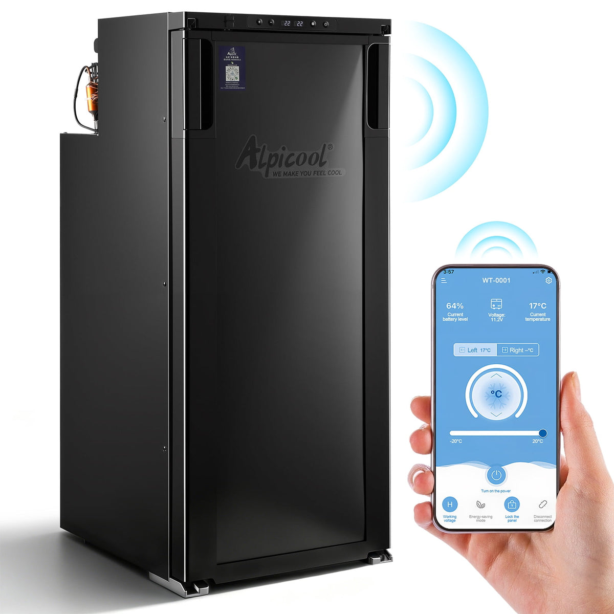 UTHCLO 12/24V Volt RV Refrigerator 98 Quart(3.3cu.ft) Car Fridge Freezer APP Control 32°F-47°F Refrigeration/-12°C Freezer for RV Yacht